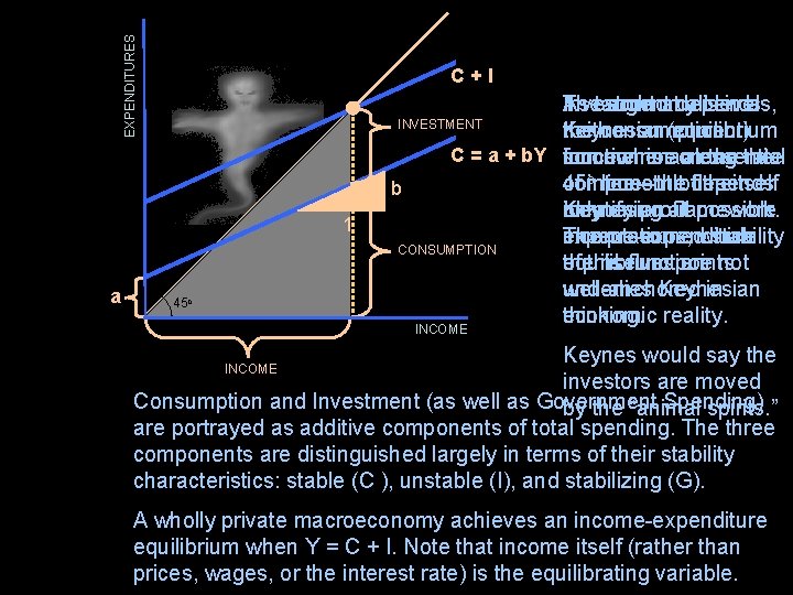 EXPENDITURES C+I 1 a 45 o Investment The As taught economy atdepends allislevels, in
