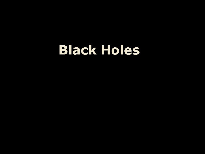 Black Holes 