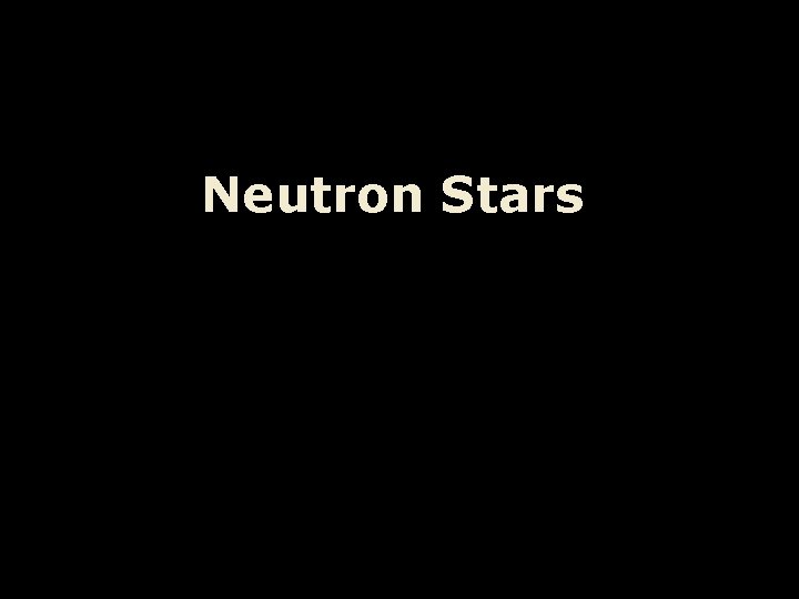 Neutron Stars 