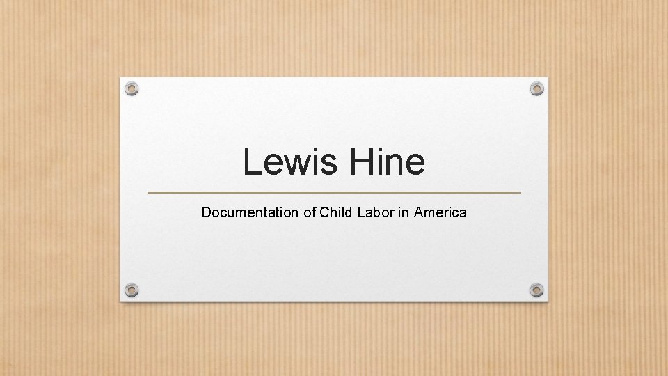 Lewis Hine Documentation of Child Labor in America 