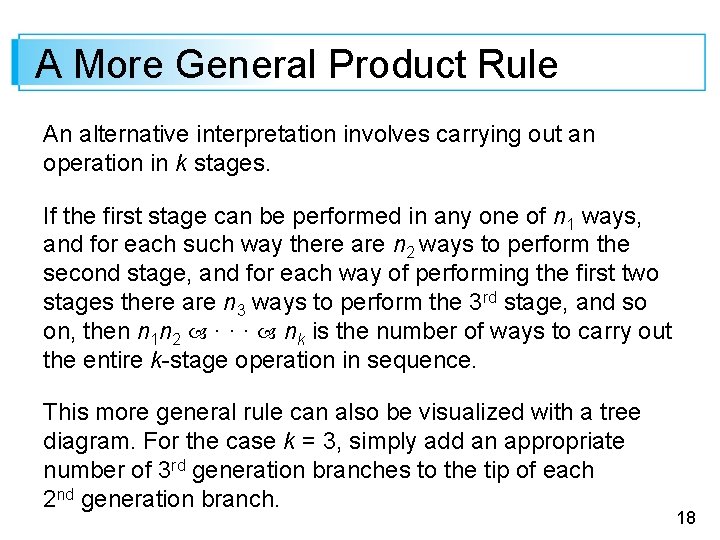 A More General Product Rule An alternative interpretation involves carrying out an operation in