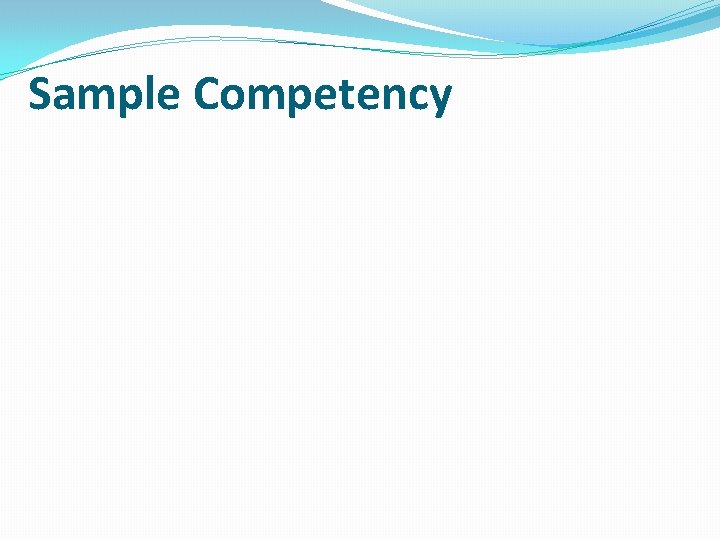 Sample Competency 