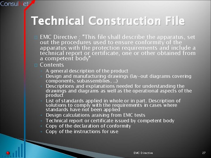 Technical Construction File � � EMC Directive : "This file shall describe the apparatus,