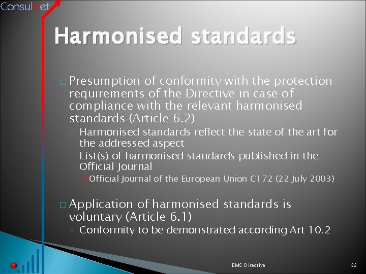 Harmonised standards � Presumption of conformity with the protection requirements of the Directive in