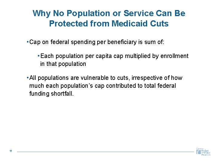Why No Population or Service Can Be Protected from Medicaid Cuts • Cap on