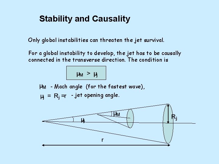 Stability and Causality Only global instabilities can threaten the jet survival. For a global