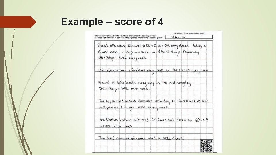 Example – score of 4 