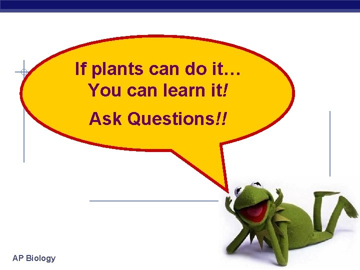 If plants can do it… You can learn it! Ask Questions!! AP Biology 2007