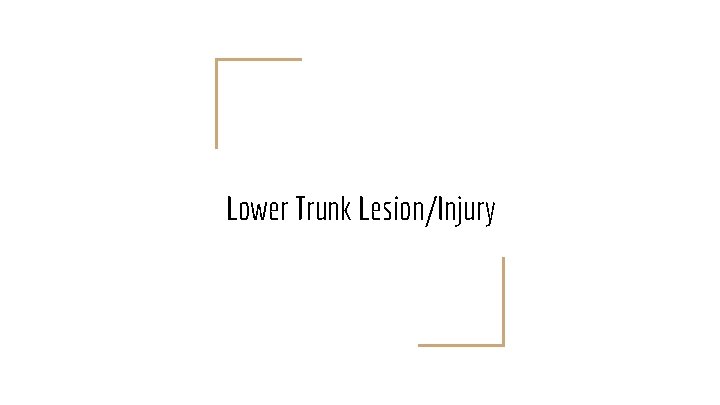 Lower Trunk Lesion/Injury 