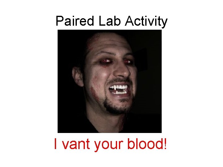 Paired Lab Activity I vant your blood! 