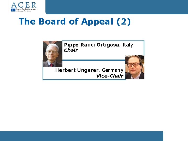 The Board of Appeal (2) Pippo Ranci Ortigosa, Italy Chair Herbert Ungerer, Germany Vice-Chair