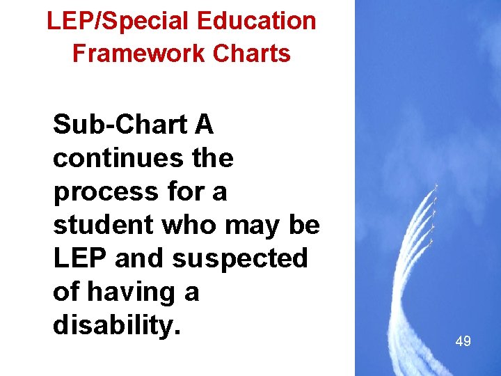 LEP/Special Education Framework Charts Sub-Chart A continues the process for a student who may