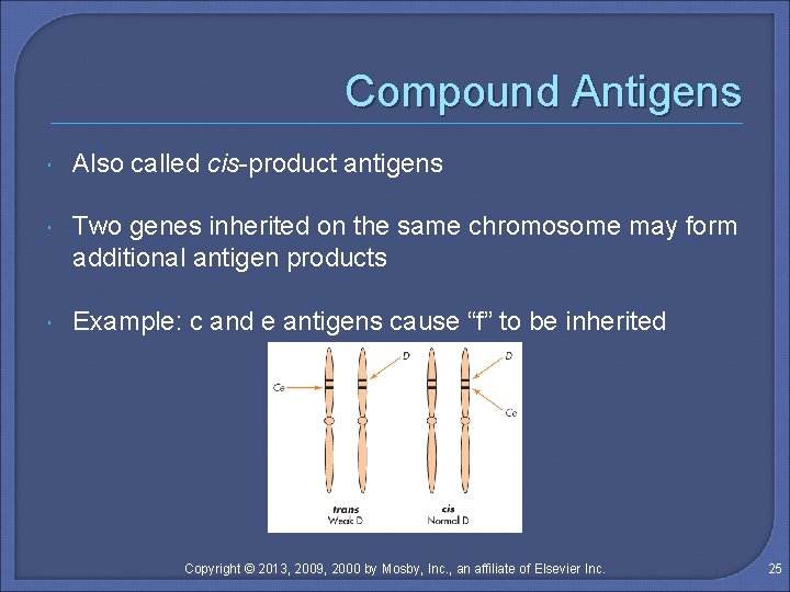 Compound Antigens Also called cis-product antigens Two genes inherited on the same chromosome may