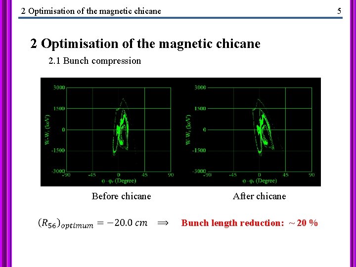 2 Optimisation of the magnetic chicane 5 2 Optimisation of the magnetic chicane 2.