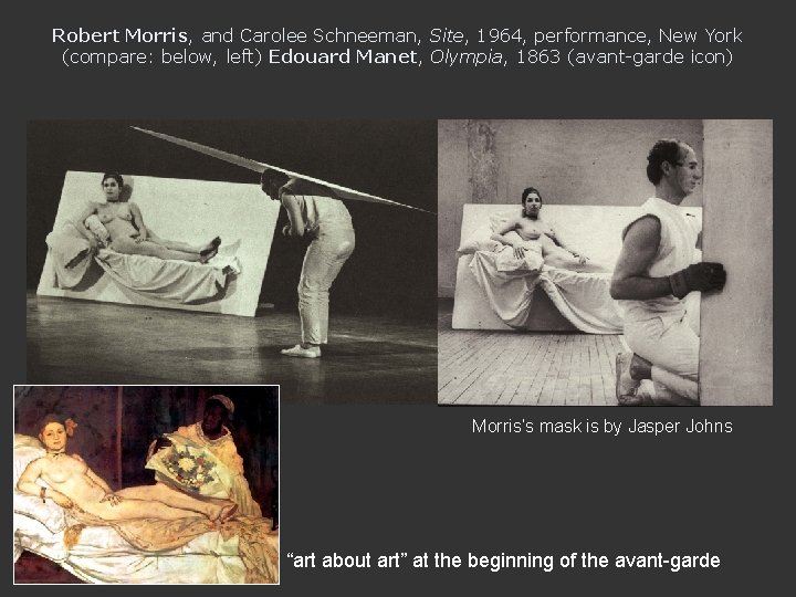 Robert Morris, and Carolee Schneeman, Site, 1964, performance, New York (compare: below, left) Edouard