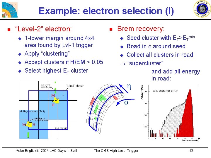 Example: electron selection (I) n “Level-2” electron: u u n 1 -tower margin around