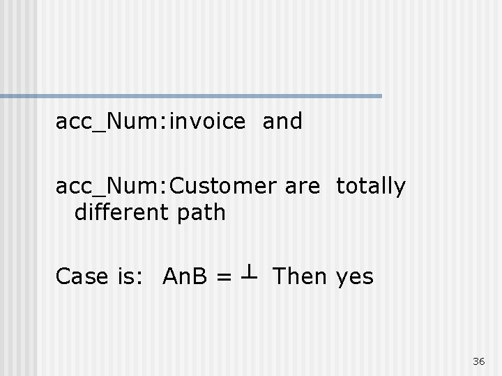 acc_Num: invoice and acc_Num: Customer are totally different path Case is: An. B =