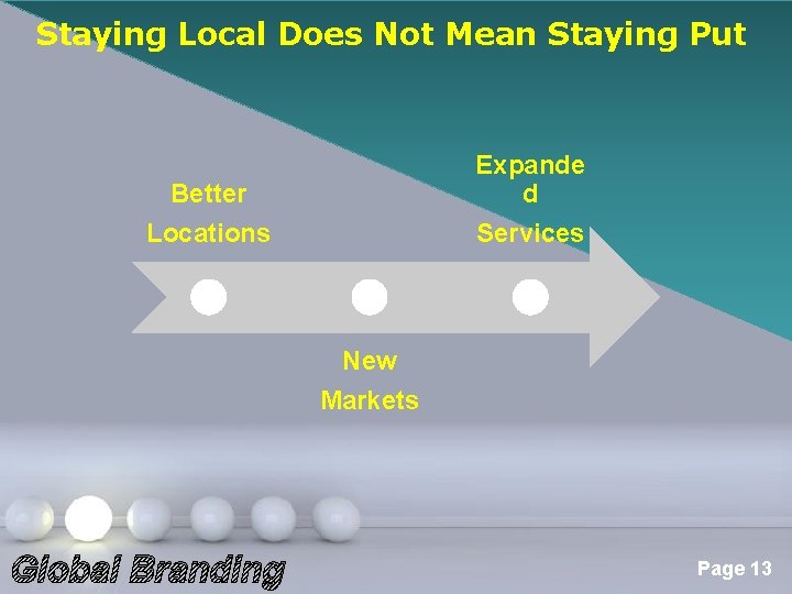 Staying Local Does Not Mean Staying Put Expande d Services Better Locations New Markets