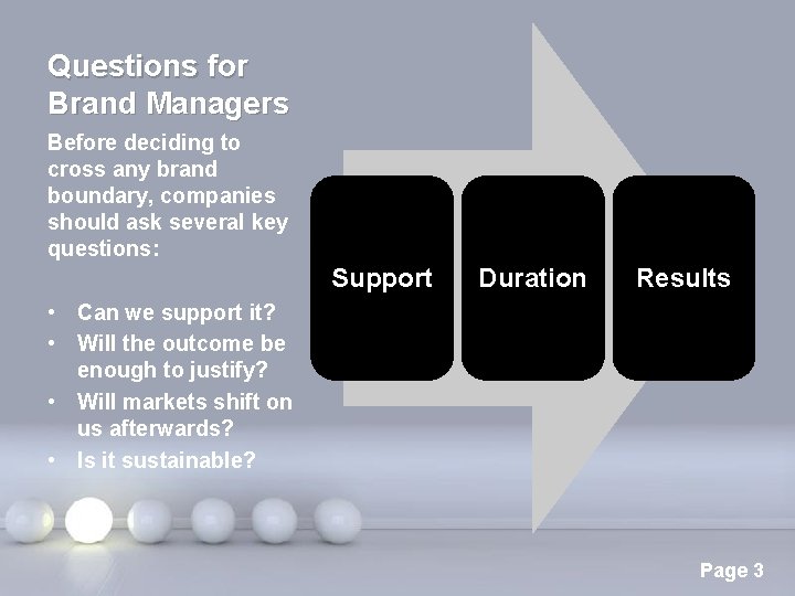 Questions for Brand Managers Before deciding to cross any brand boundary, companies should ask