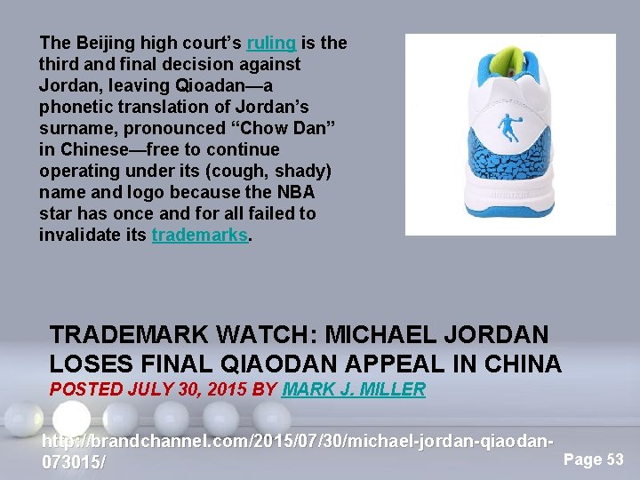 The Beijing high court’s ruling is the third and final decision against Jordan, leaving