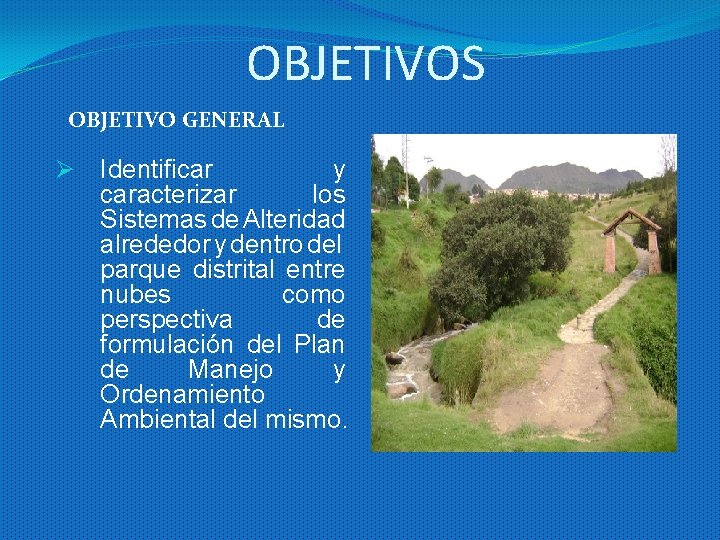 OBJETIVOS OBJETIVO GENERAL Identificar y caracterizar los Sistemas de Alteridad alrededor y dentro del