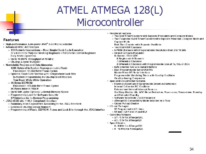 ATMEL ATMEGA 128(L) Microcontroller 34 