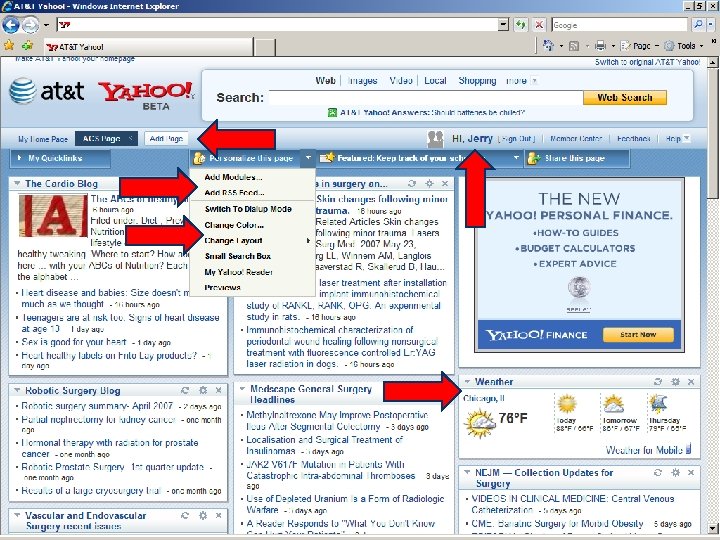 Example of a Web Portal: Yahoo 