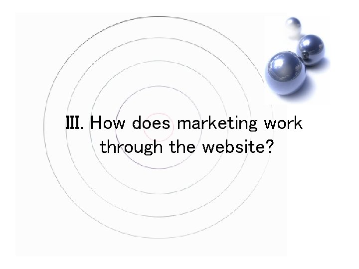 III. How does marketing work through the website? 