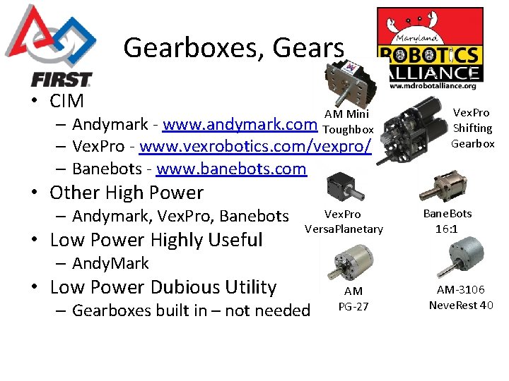 Gearboxes, Gears • CIM AM Mini Toughbox – Andymark - www. andymark. com –