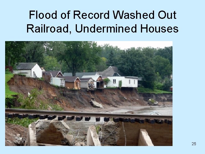 Flood of Record Washed Out Railroad, Undermined Houses 25 