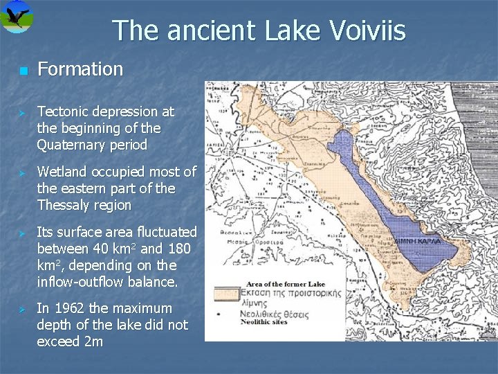 The ancient Lake Voiviis Ø Ø Formation Tectonic depression at the beginning of the
