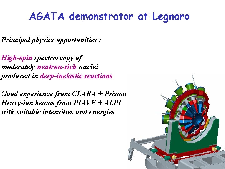 AGATA demonstrator at Legnaro Principal physics opportunities : High-spin spectroscopy of moderately neutron-rich nuclei