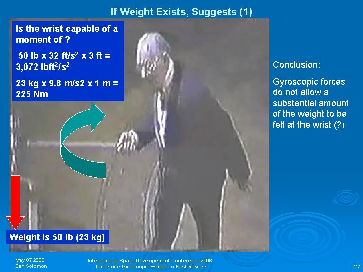 If Weight Exists, Suggests (1) Is the wrist capable of a moment of ?