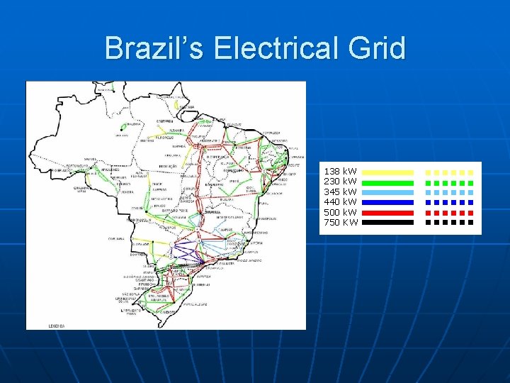 Brazil’s Electrical Grid 138 230 345 440 500 750 k. W k. W KW