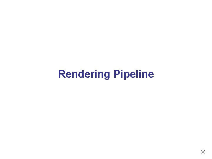 Rendering Pipeline 90 
