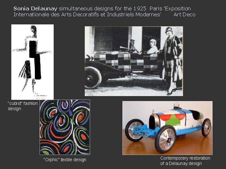 Sonia Delaunay simultaneous designs for the 1925 Paris 'Exposition Internationale des Arts Decoratifs et