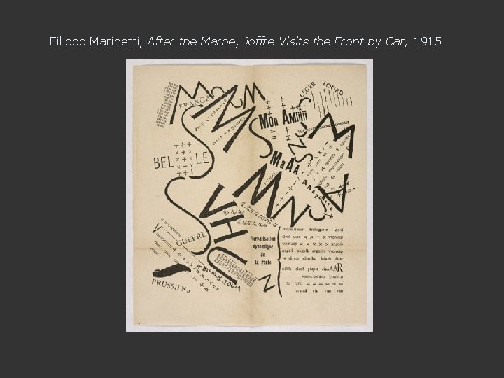 Filippo Marinetti, After the Marne, Joffre Visits the Front by Car, 1915 