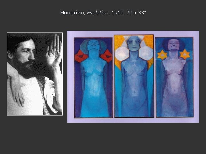 Mondrian, Evolution, 1910, 70 x 33” 