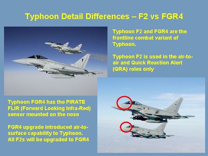 Typhoon Detail Differences – F 2 vs FGR 4 Typhoon F 2 and FGR