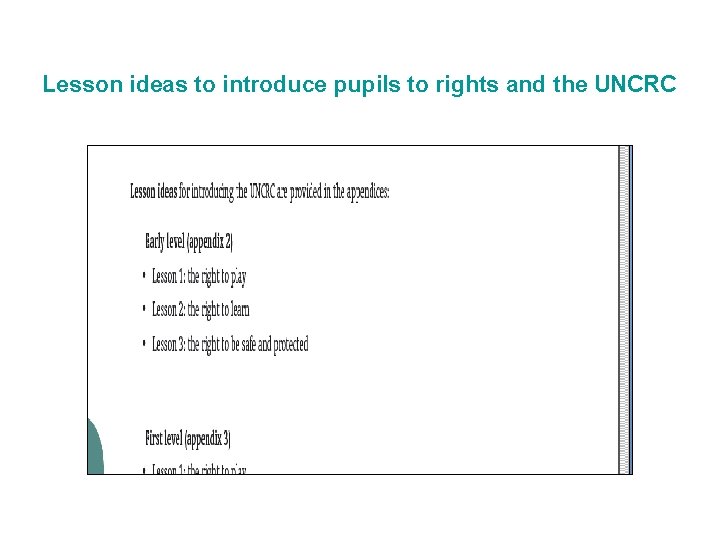 Lesson ideas to introduce pupils to rights and the UNCRC 