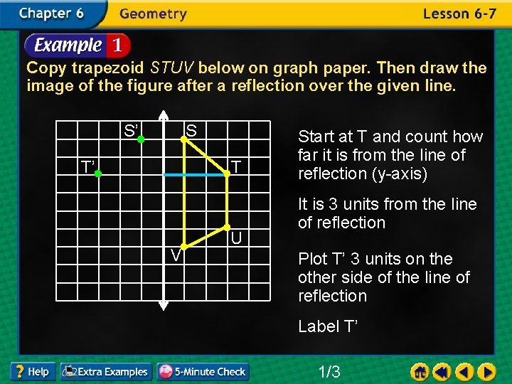 Copy trapezoid STUV below on graph paper. Then draw the image of the figure