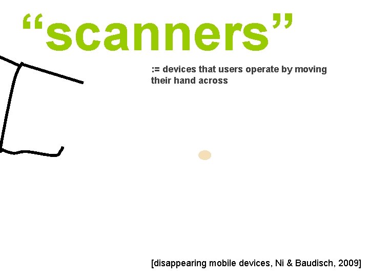 “scanners” : = devices that users operate by moving their hand across [disappearing mobile