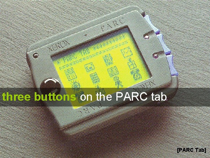 three buttons on the PARC tab [PARC Tab] 