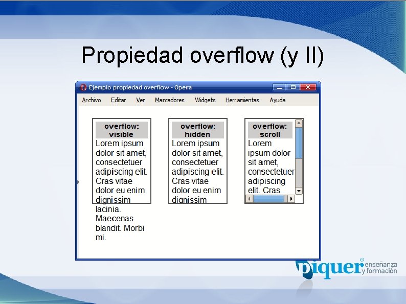 Propiedad overflow (y II) 