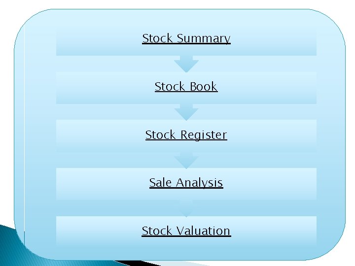 Stock Summary Stock Book Stock Register Sale Analysis Stock Valuation 