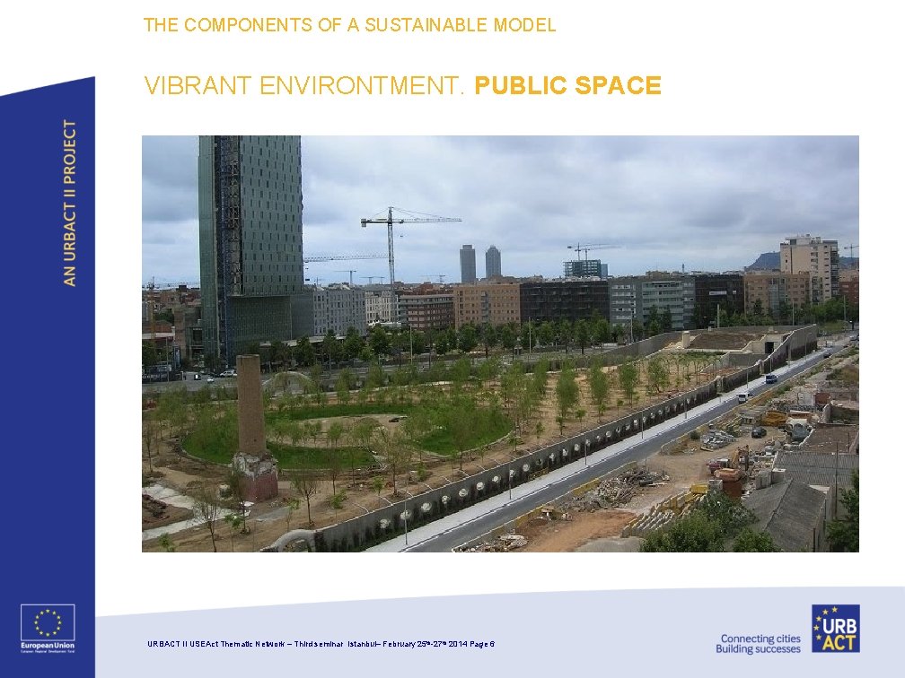 THE COMPONENTS OF A SUSTAINABLE MODEL VIBRANT ENVIRONTMENT. PUBLIC SPACE URBACT II USEAct Thematic