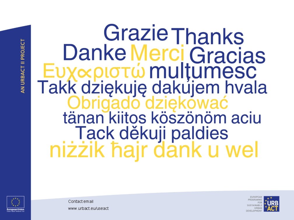 Contact email www. urbact. eu/useact 
