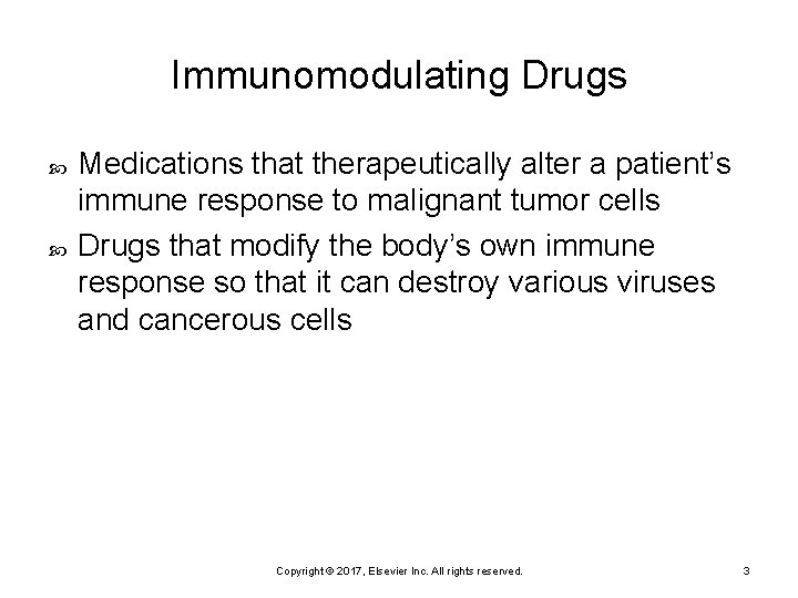 Immunomodulating Drugs Medications that therapeutically alter a patient’s immune response to malignant tumor cells