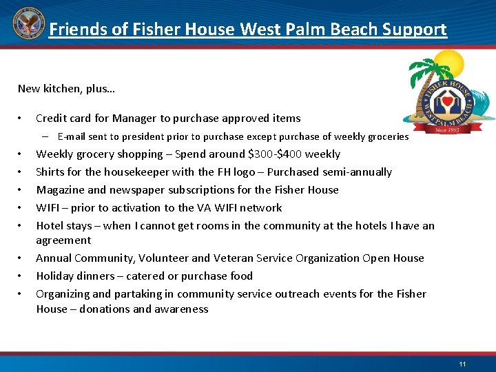 Friends of Fisher House West Palm Beach Support New kitchen, plus… • Credit card