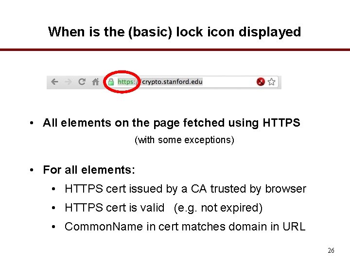 When is the (basic) lock icon displayed • All elements on the page fetched